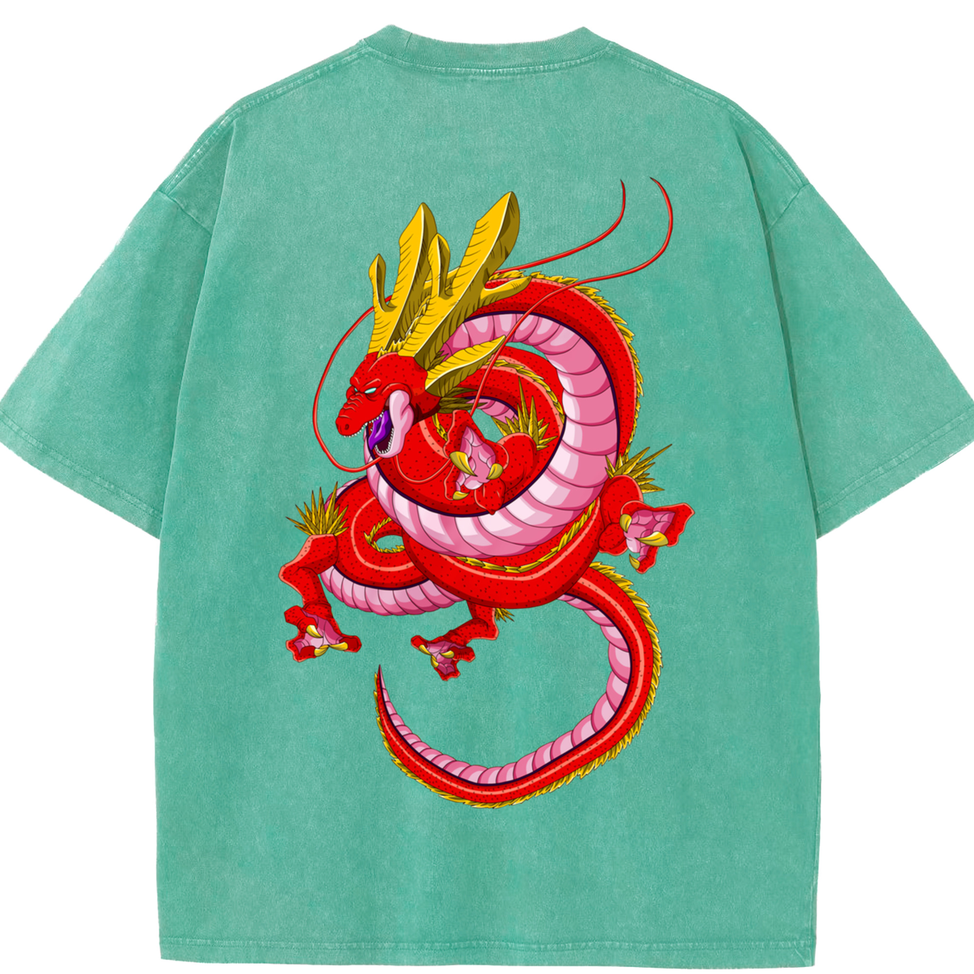 ドラゴンボール 神龍 シェンロン DRAGON BALL Shenron 綿100% ヴィンテージ風 半袖Tシャツ（背面プリント）